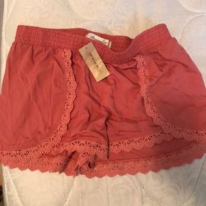 Lace coral shorts